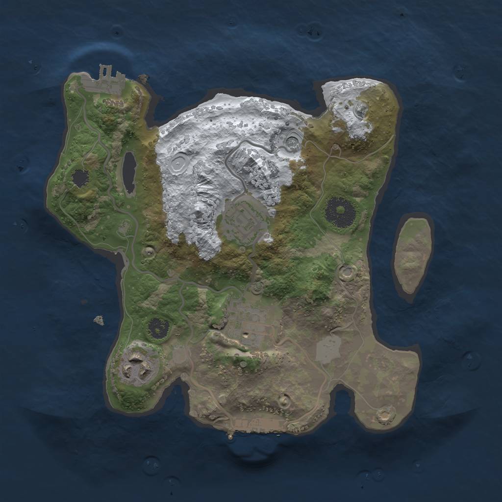 Rust Map: Procedural Map, Size: 2500, Seed: 10618, 11 Monuments