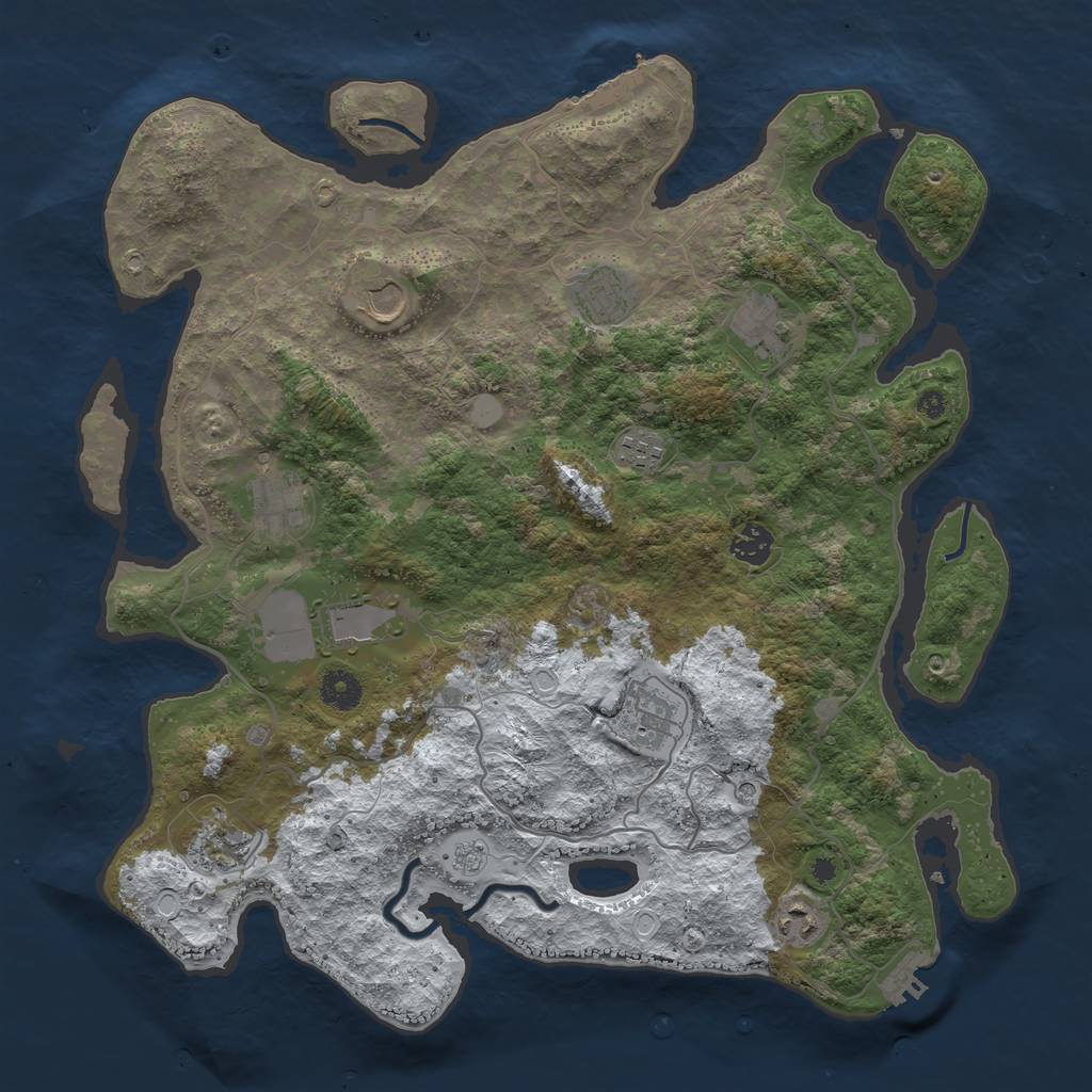 Rust Map: Procedural Map, Size: 4000, Seed: 1960996721, 19 Monuments