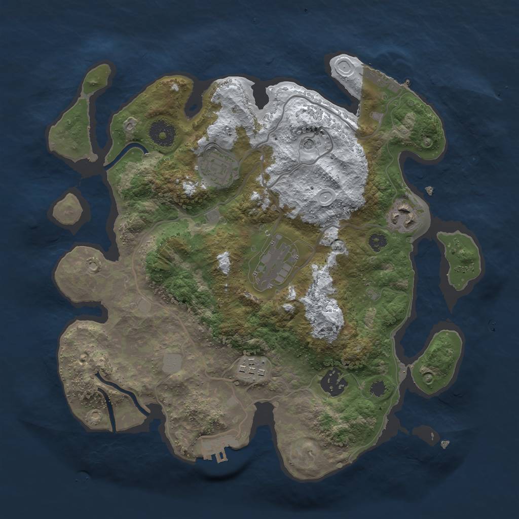 Rust Map: Procedural Map, Size: 3000, Seed: 1996268173, 13 Monuments