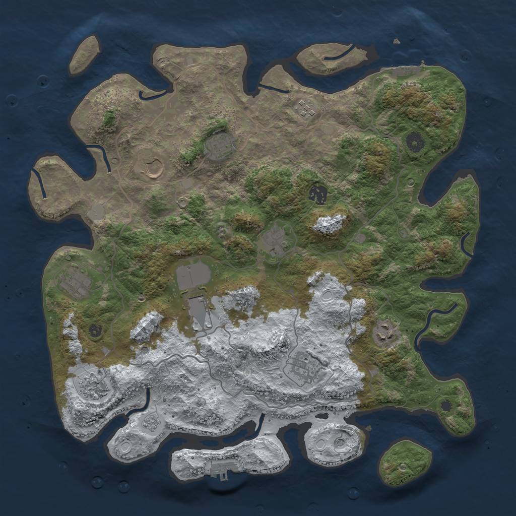 Rust Map: Procedural Map, Size: 4000, Seed: 10228, 19 Monuments