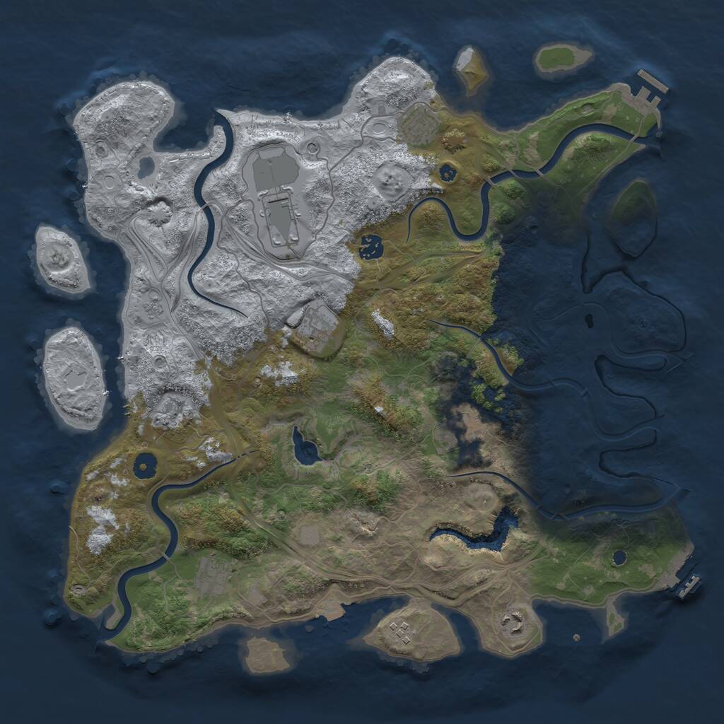 Rust Map: Procedural Map, Size: 4250, Seed: 778211684, 15 Monuments