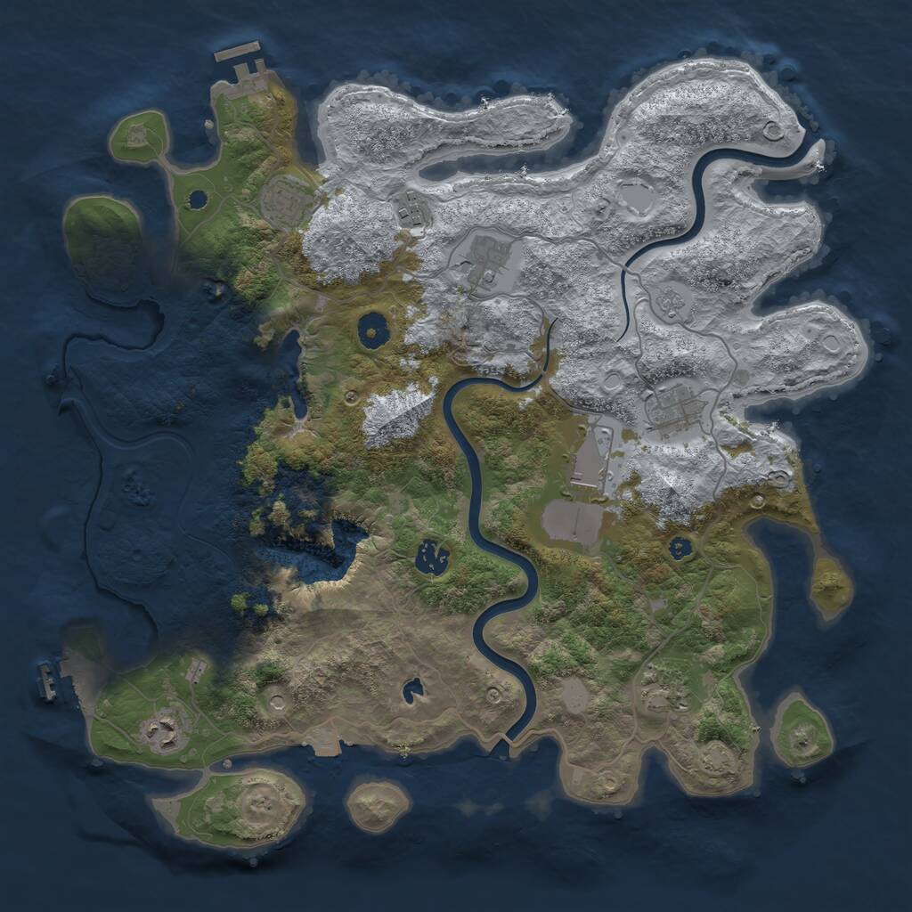 Rust Map: Procedural Map, Size: 4000, Seed: 886234, 14 Monuments