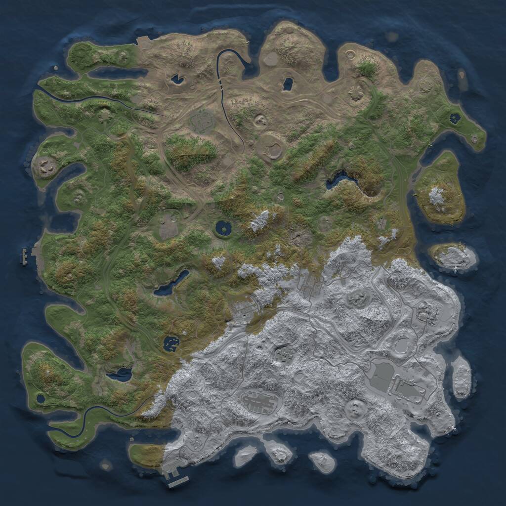Rust Map: Procedural Map, Size: 4800, Seed: 656487452, 17 Monuments