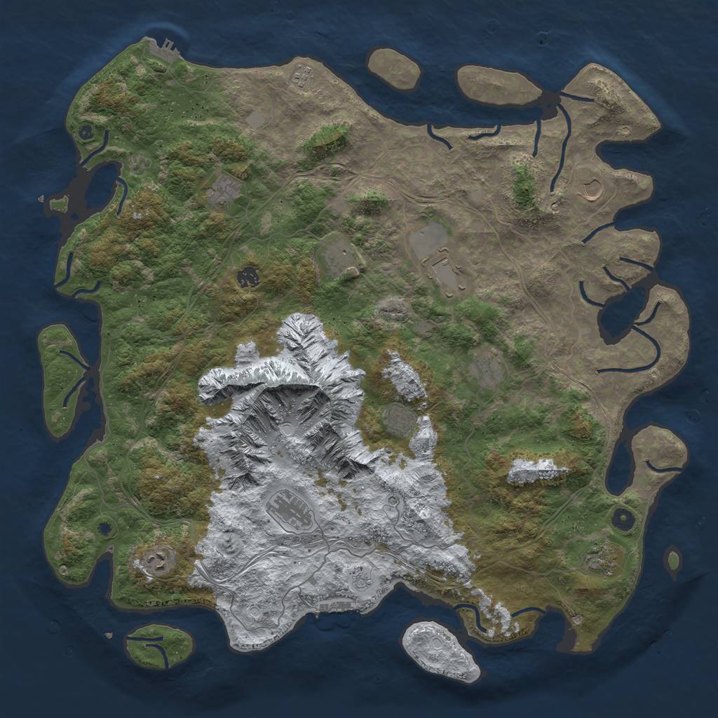 Rust Map: Procedural Map, Size: 5000, Seed: 541646006, 20 Monuments