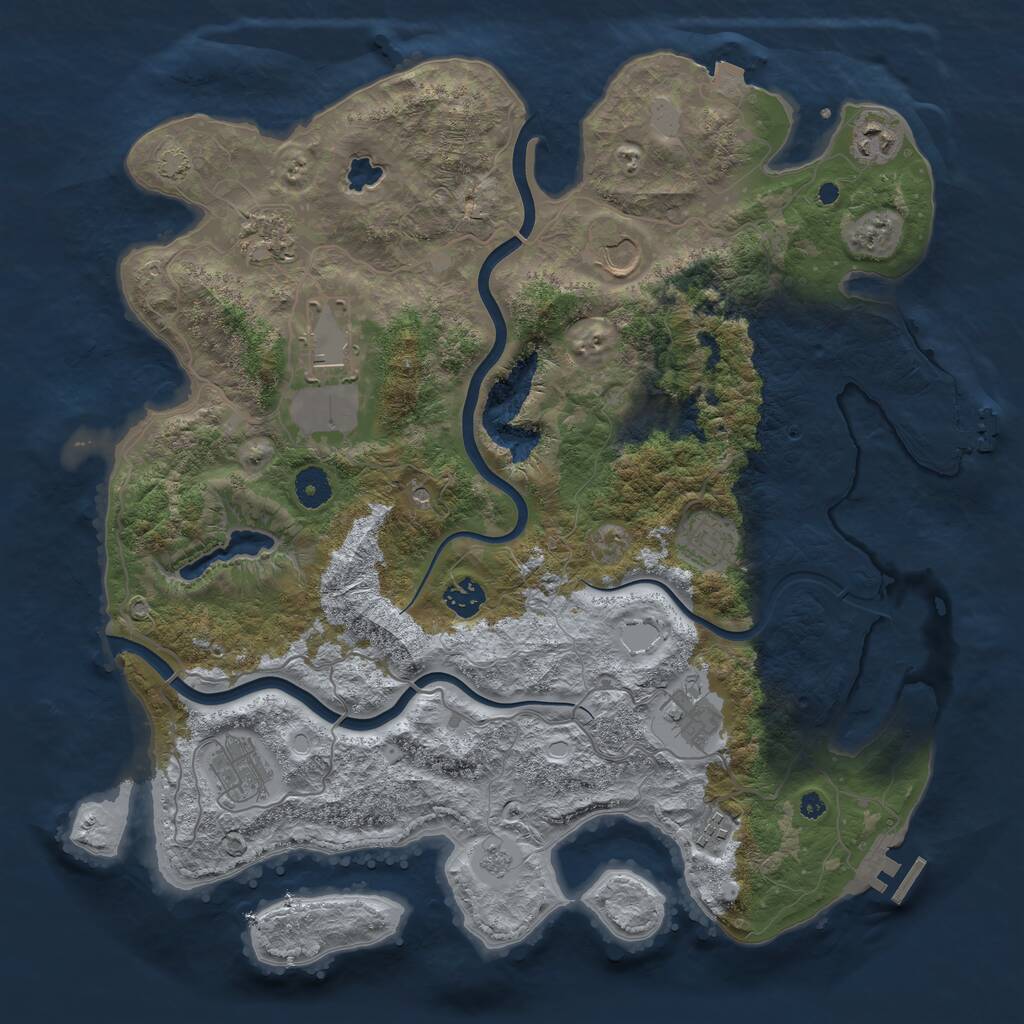 Rust Map: Procedural Map, Size: 4000, Seed: 114398, 15 Monuments