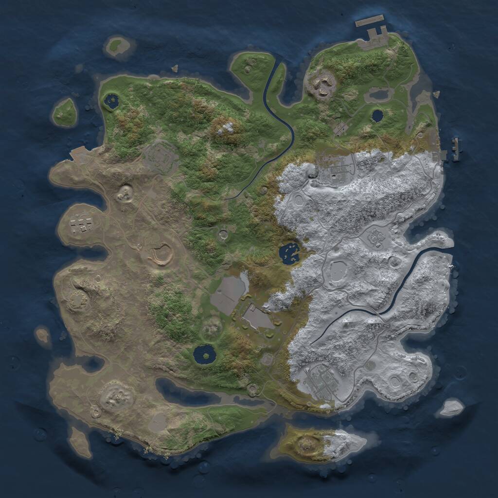 Rust Map: Procedural Map, Size: 3500, Seed: 723, 14 Monuments