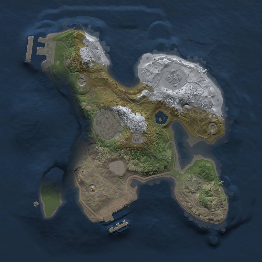Rust Map: Procedural Map, Size: 2000, Seed: 98964, 7 Monuments