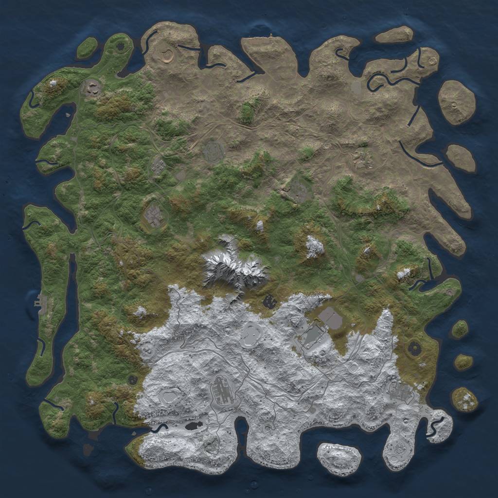 Rust Map: Procedural Map, Size: 5500, Seed: 34765, 20 Monuments