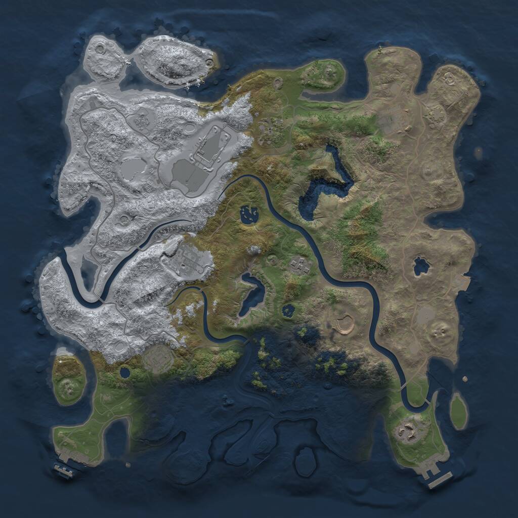Rust Map: Procedural Map, Size: 4000, Seed: 978243, 15 Monuments