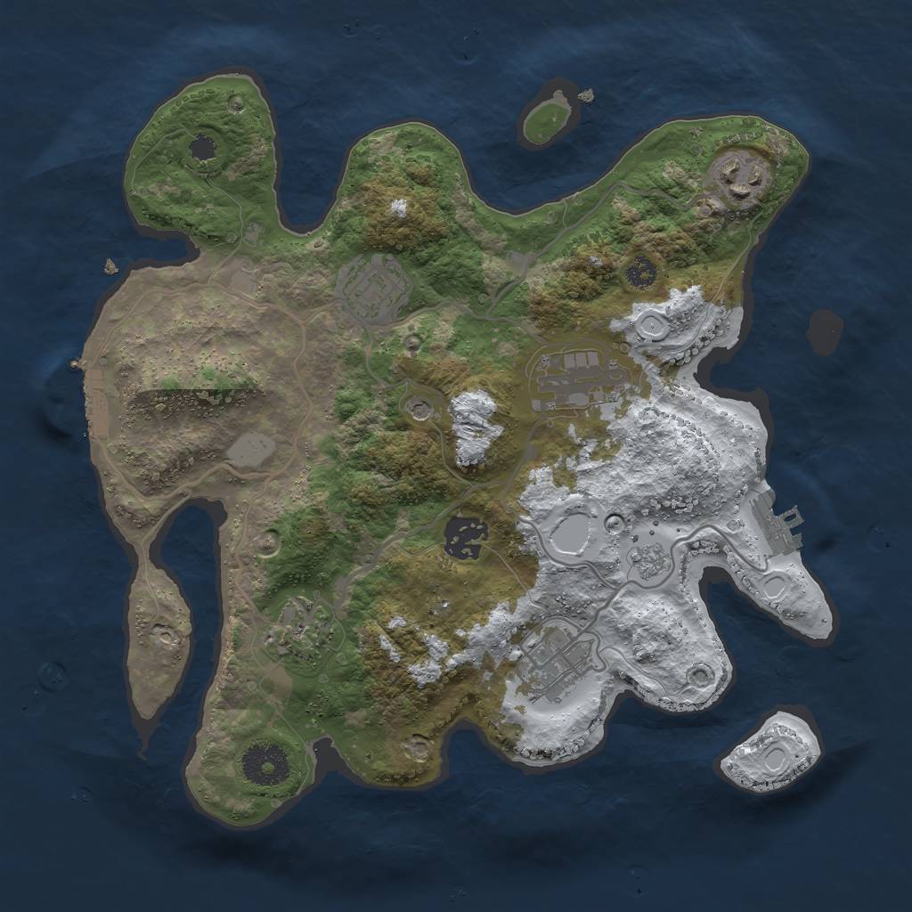 Rust Map: Procedural Map, Size: 3043, Seed: 3167, 15 Monuments