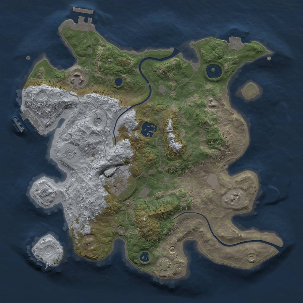 Rust Map: Procedural Map, Size: 3000, Seed: 84721339, 9 Monuments