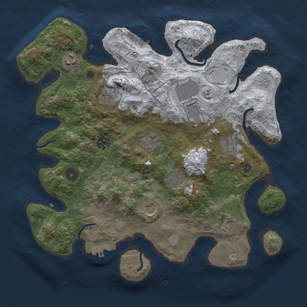 Rust Map: Procedural Map, Size: 3500, Seed: 1590503439, 18 Monuments
