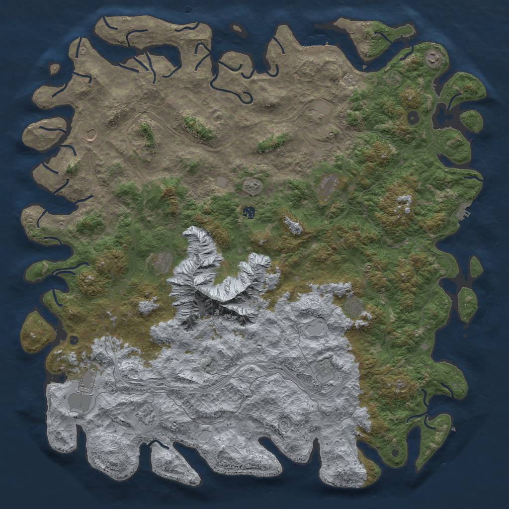 Rust Map: Procedural Map, Size: 6000, Seed: 45368, 20 Monuments