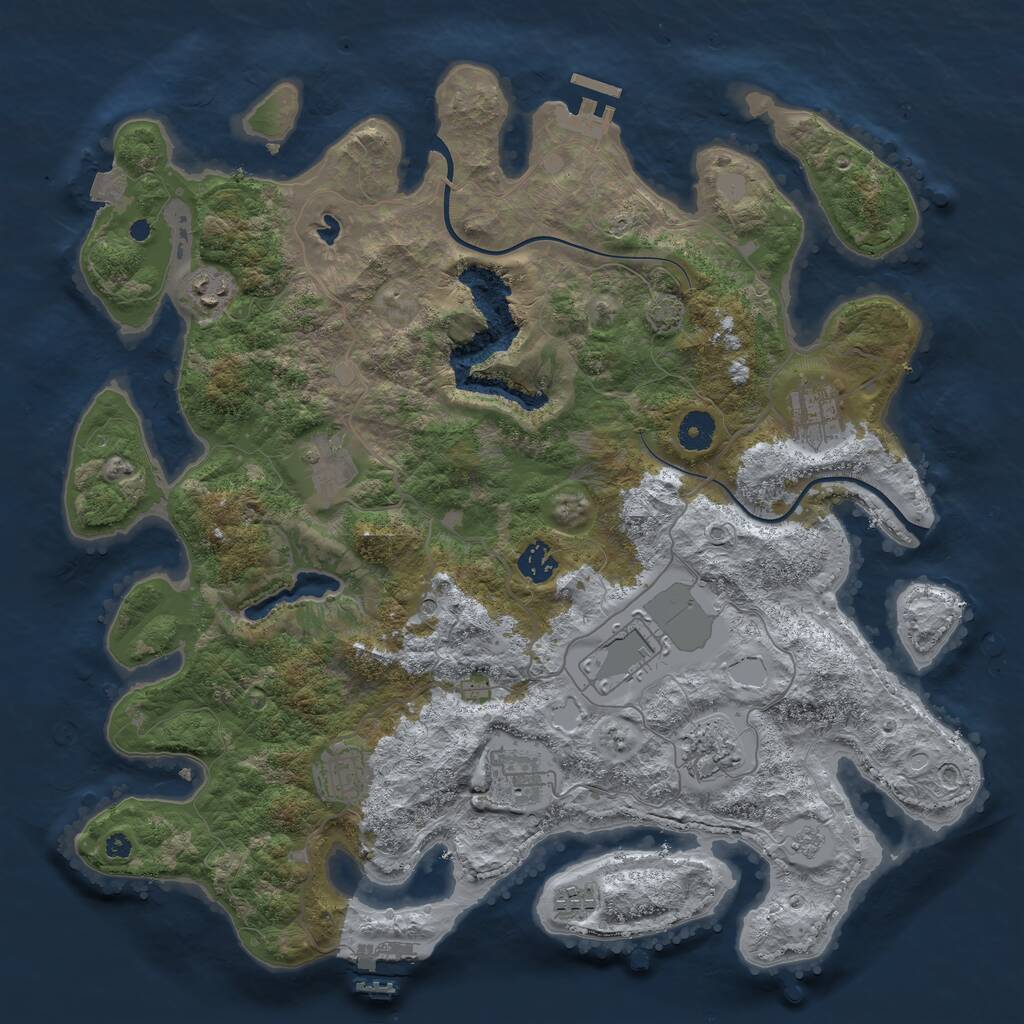 Rust Map: Procedural Map, Size: 4000, Seed: 526209, 15 Monuments
