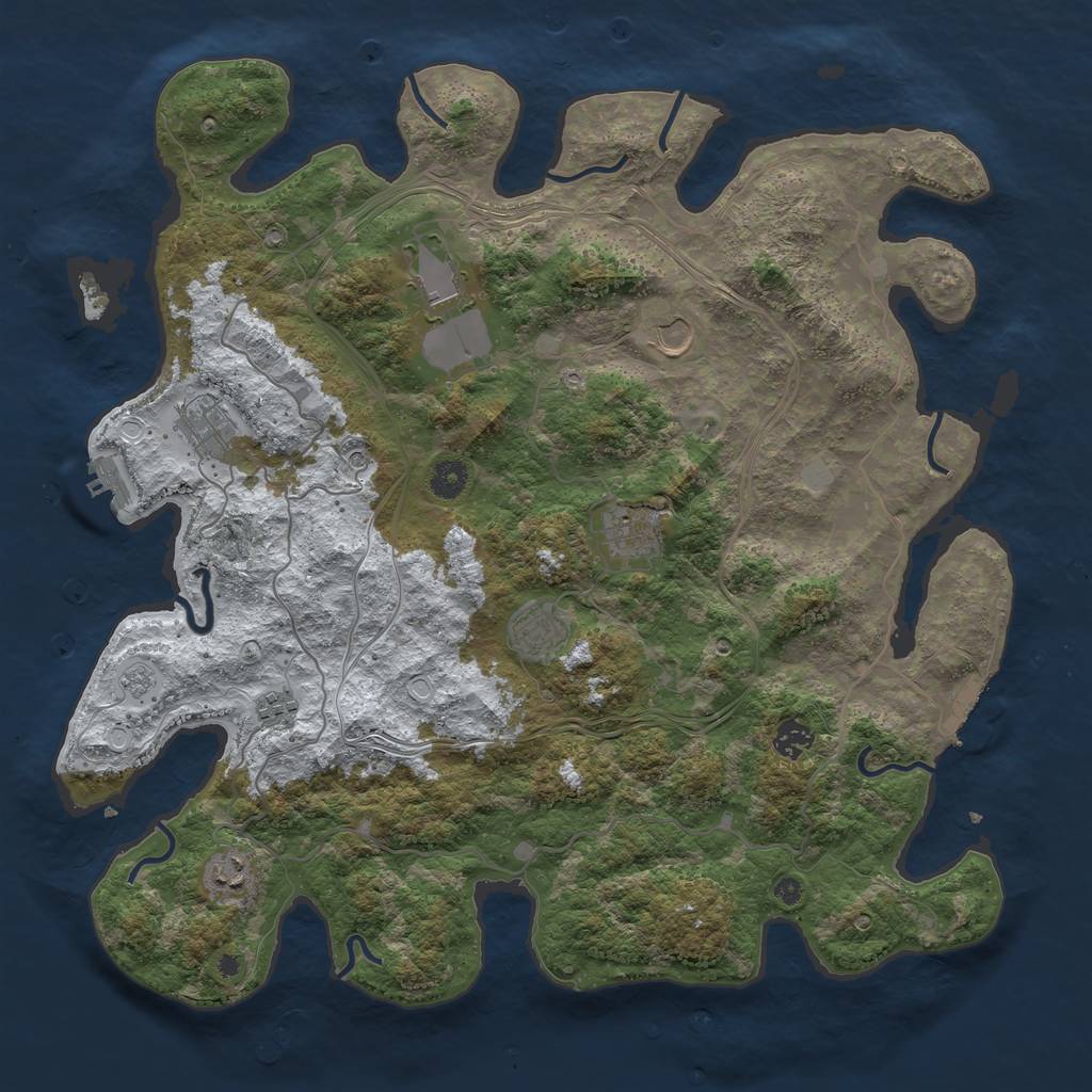 Rust Map: Procedural Map, Size: 4250, Seed: 1665925156, 17 Monuments