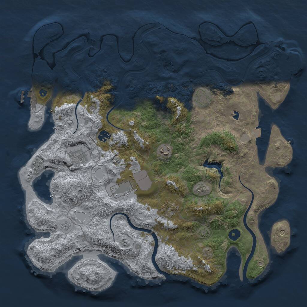 Rust Map: Procedural Map, Size: 4000, Seed: 66382, 13 Monuments