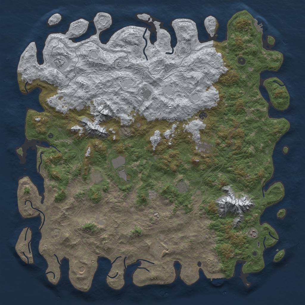 Rust Map: Procedural Map, Size: 6000, Seed: 35210209, 20 Monuments
