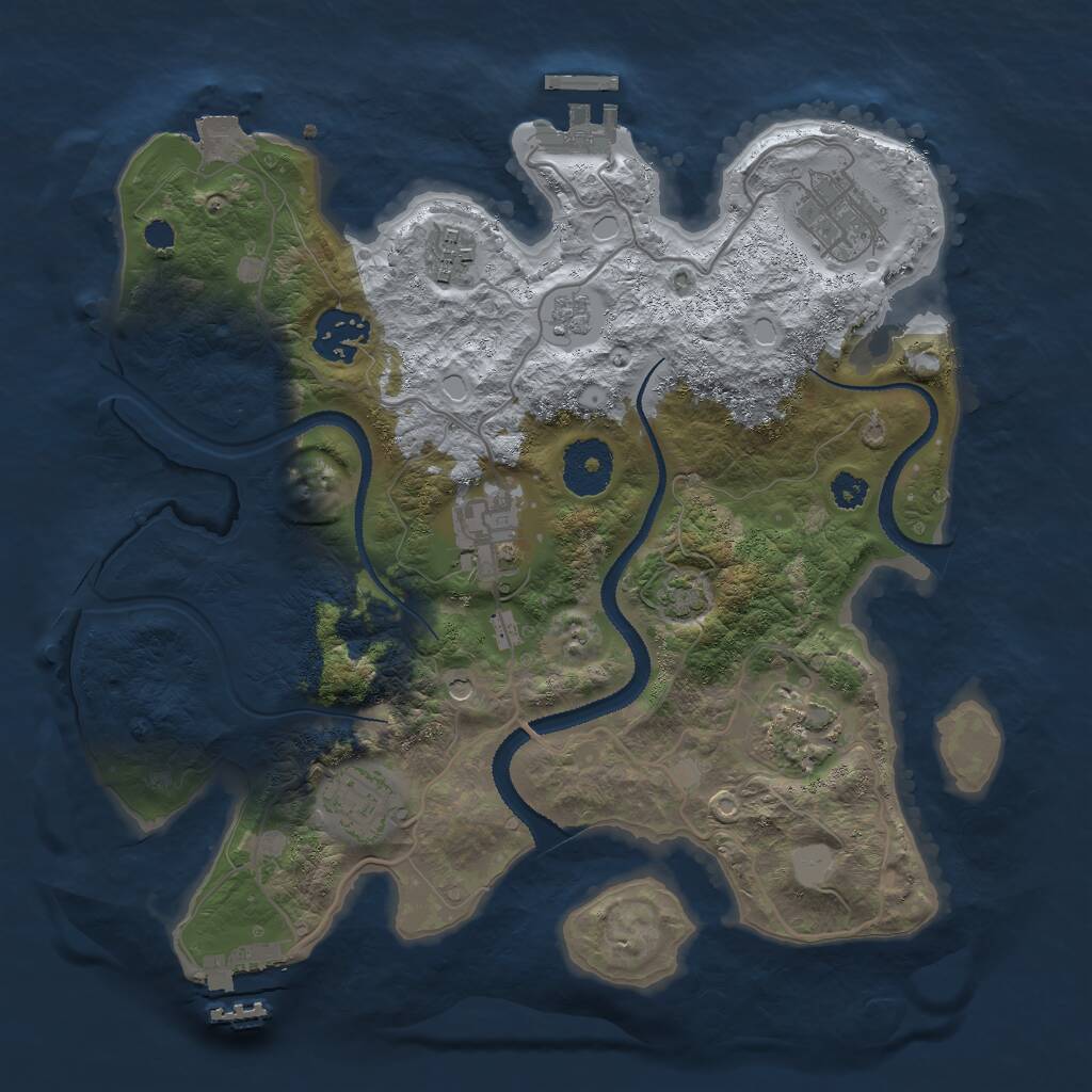 Rust Map: Procedural Map, Size: 3000, Seed: 1117820097, 12 Monuments