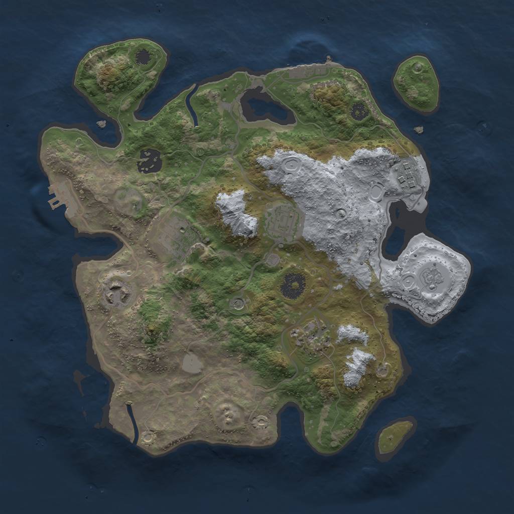 Rust Map: Procedural Map, Size: 3000, Seed: 4268, 15 Monuments