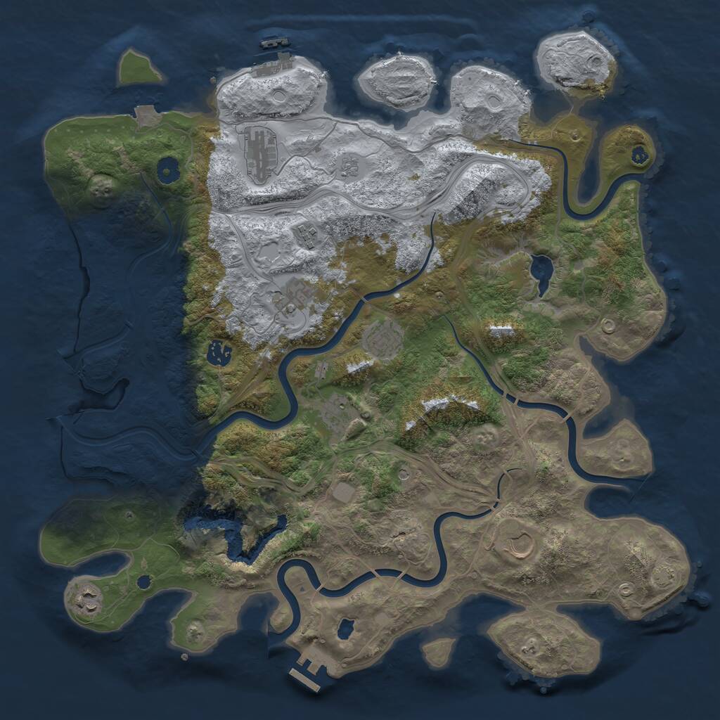 Rust Map: Procedural Map, Size: 4250, Seed: 1694655620, 14 Monuments