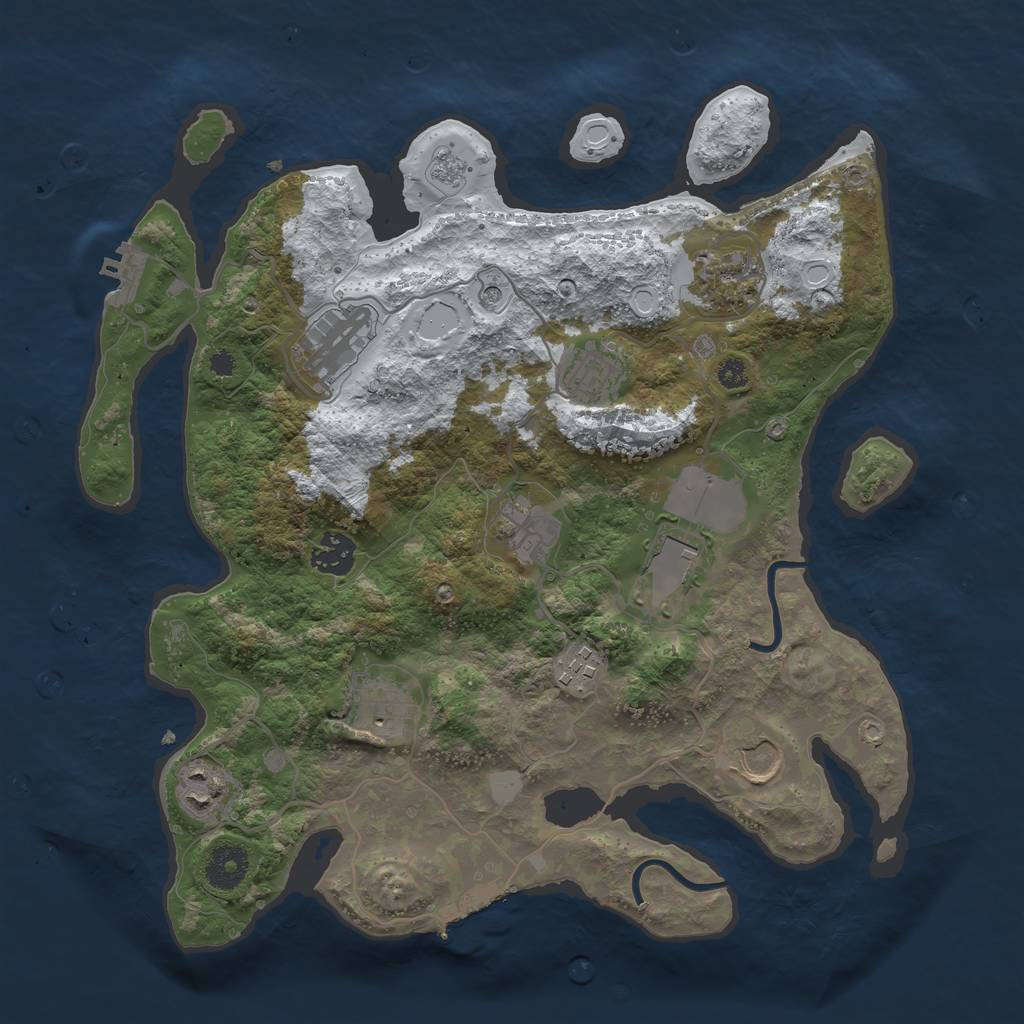 Rust Map: Procedural Map, Size: 3500, Seed: 1749632001, 19 Monuments