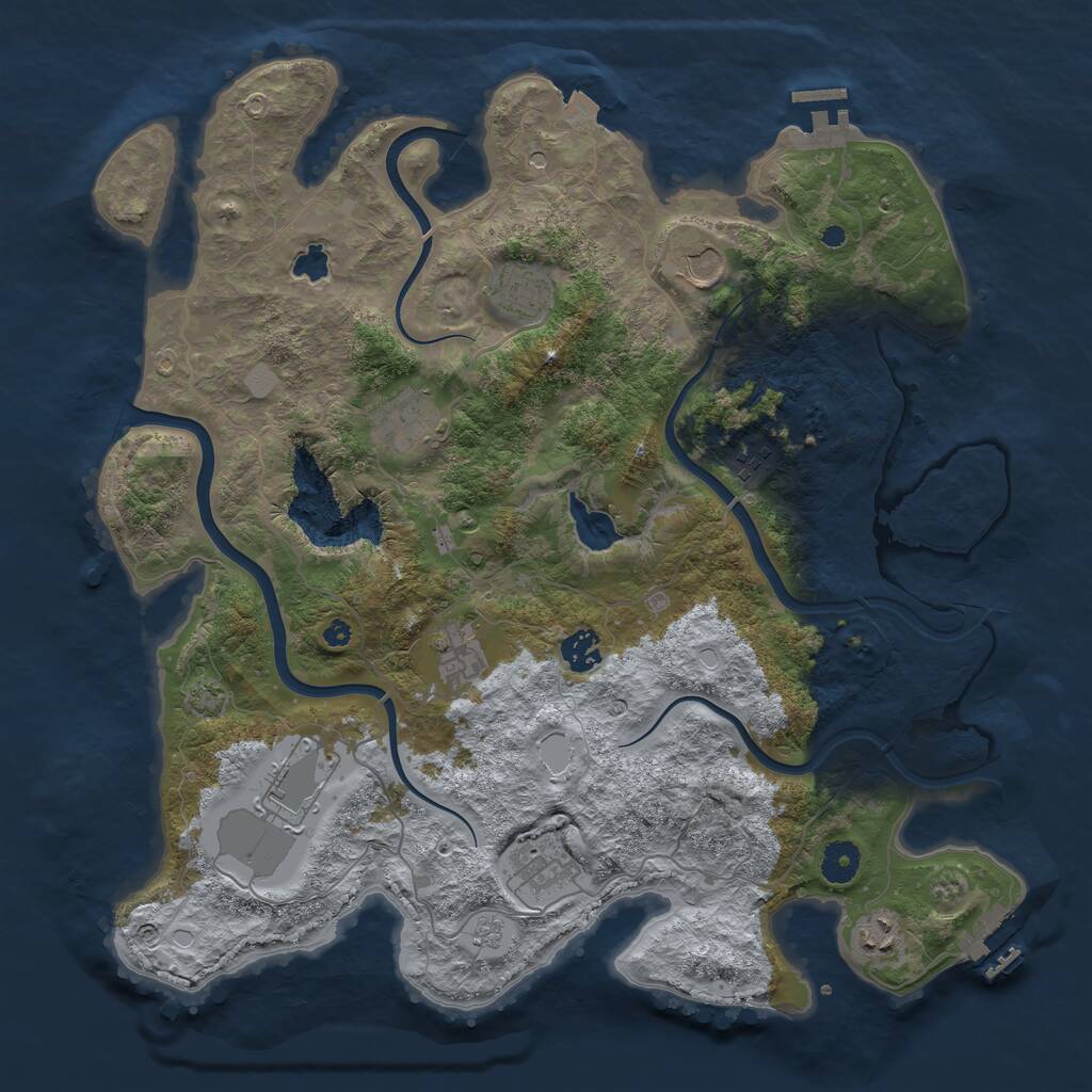 Rust Map: Procedural Map, Size: 4000, Seed: 44976, 15 Monuments