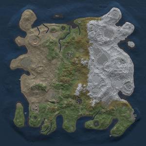 Thumbnail Rust Map: Procedural Map, Size: 3700, Seed: 975297527, 19 Monuments