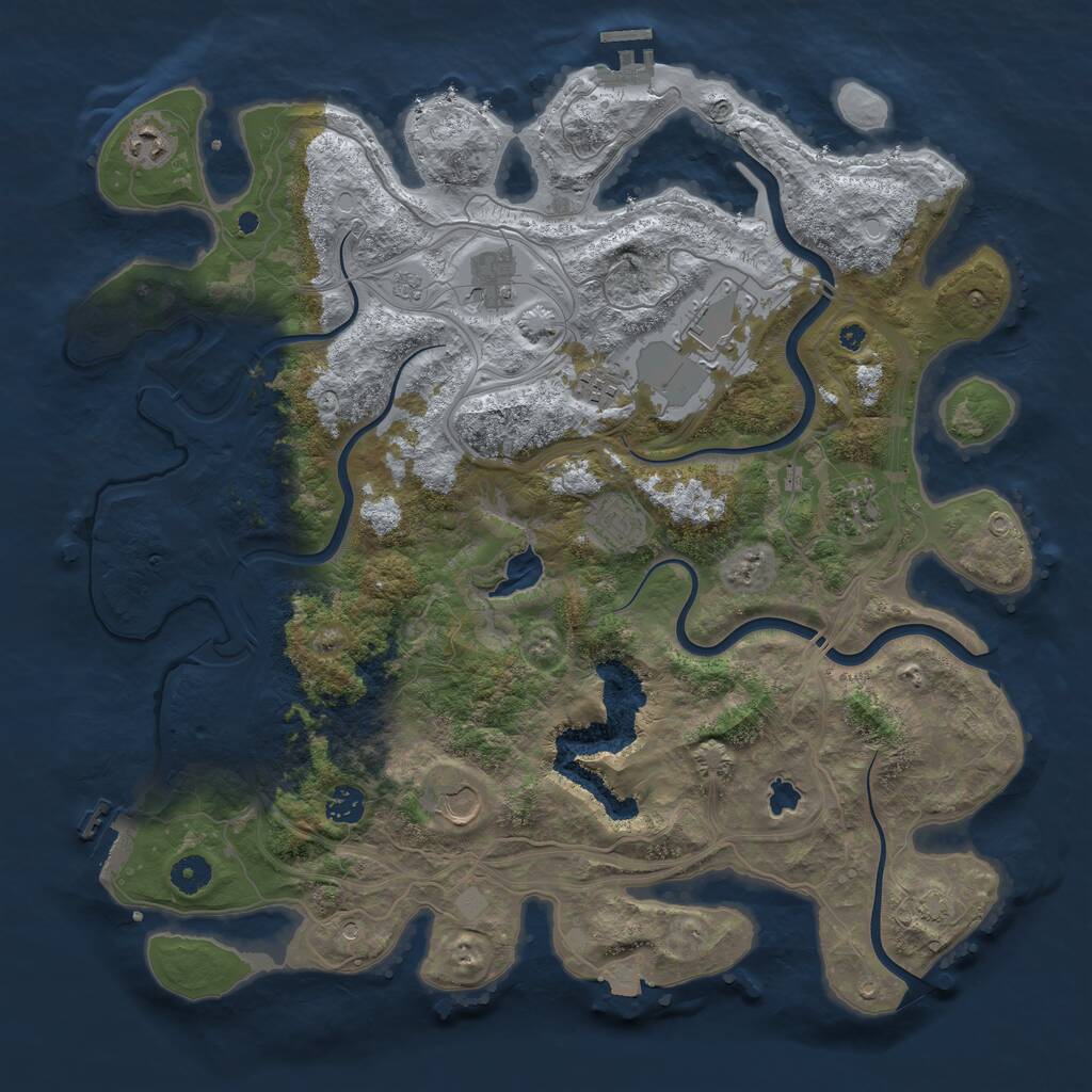 Rust Map: Procedural Map, Size: 4250, Seed: 1569049054, 14 Monuments