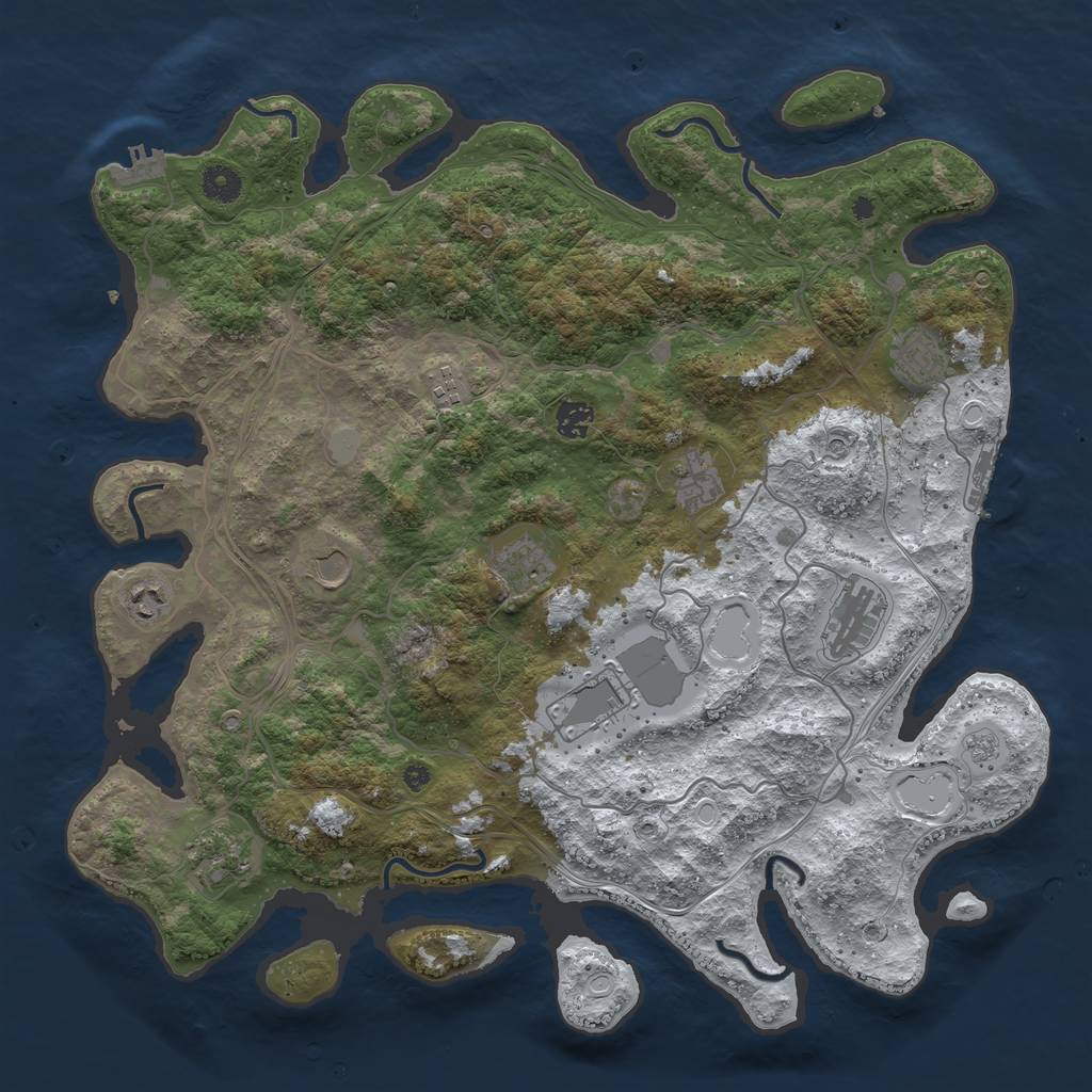 Rust Map: Procedural Map, Size: 4250, Seed: 1555, 19 Monuments
