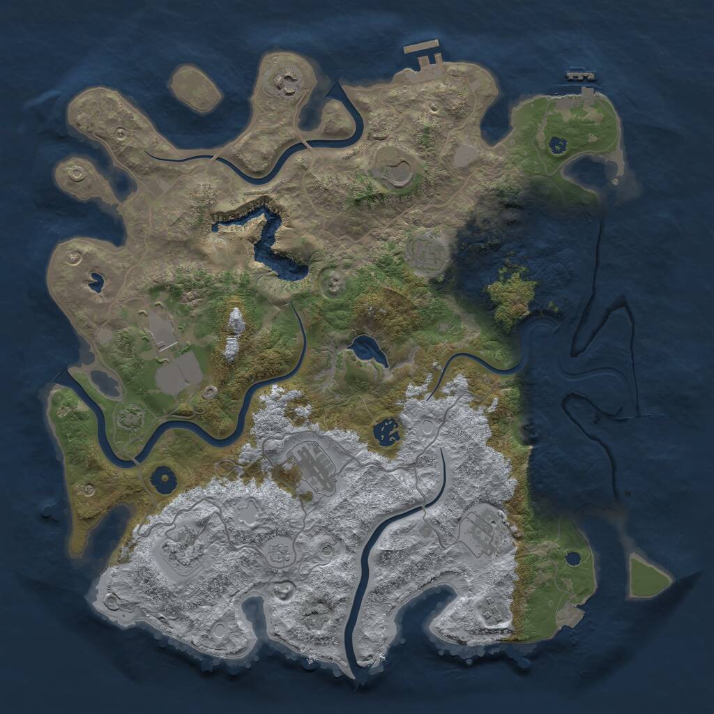 Rust Map: Procedural Map, Size: 4050, Seed: 817565796, 15 Monuments