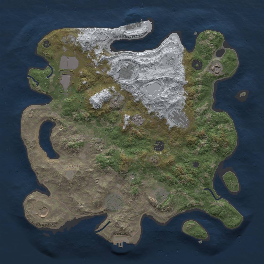 Rust Map: Procedural Map, Size: 3700, Seed: 16019676, 19 Monuments