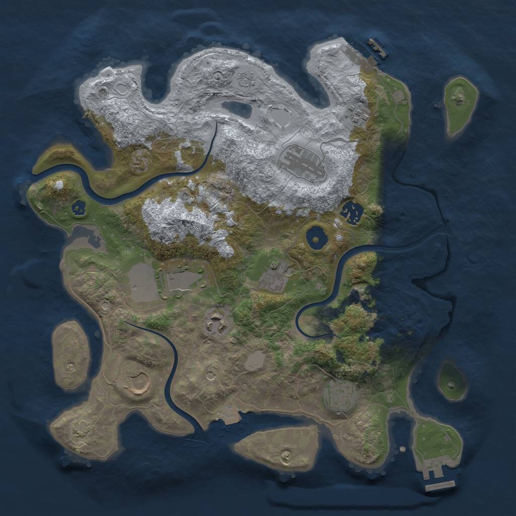 Rust Map: Procedural Map, Size: 3500, Seed: 1738570416, 14 Monuments