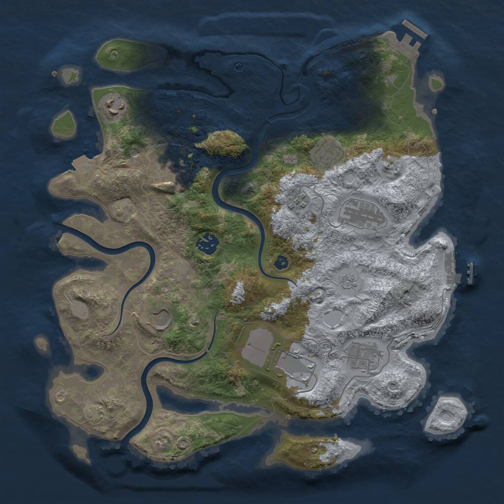 Rust Map: Procedural Map, Size: 3600, Seed: 723, 15 Monuments