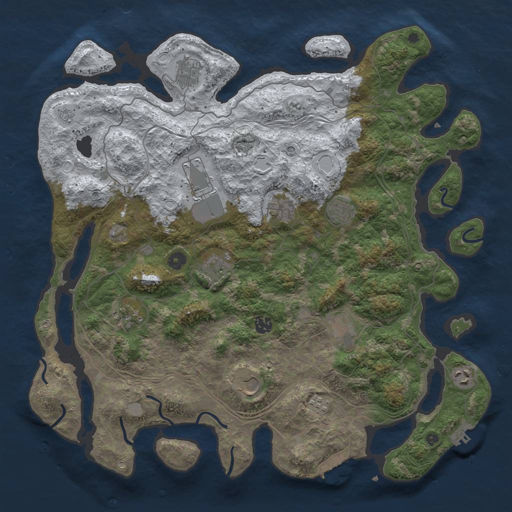 Rust Map: Procedural Map, Size: 4250, Seed: 848651755, 20 Monuments