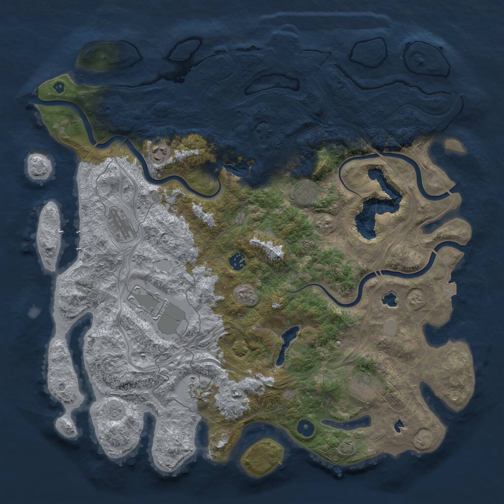 Rust Map: Procedural Map, Size: 4500, Seed: 5698234, 12 Monuments