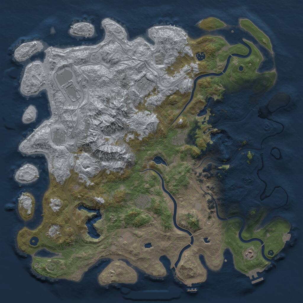 Rust Map: Procedural Map, Size: 5000, Seed: 9479, 16 Monuments