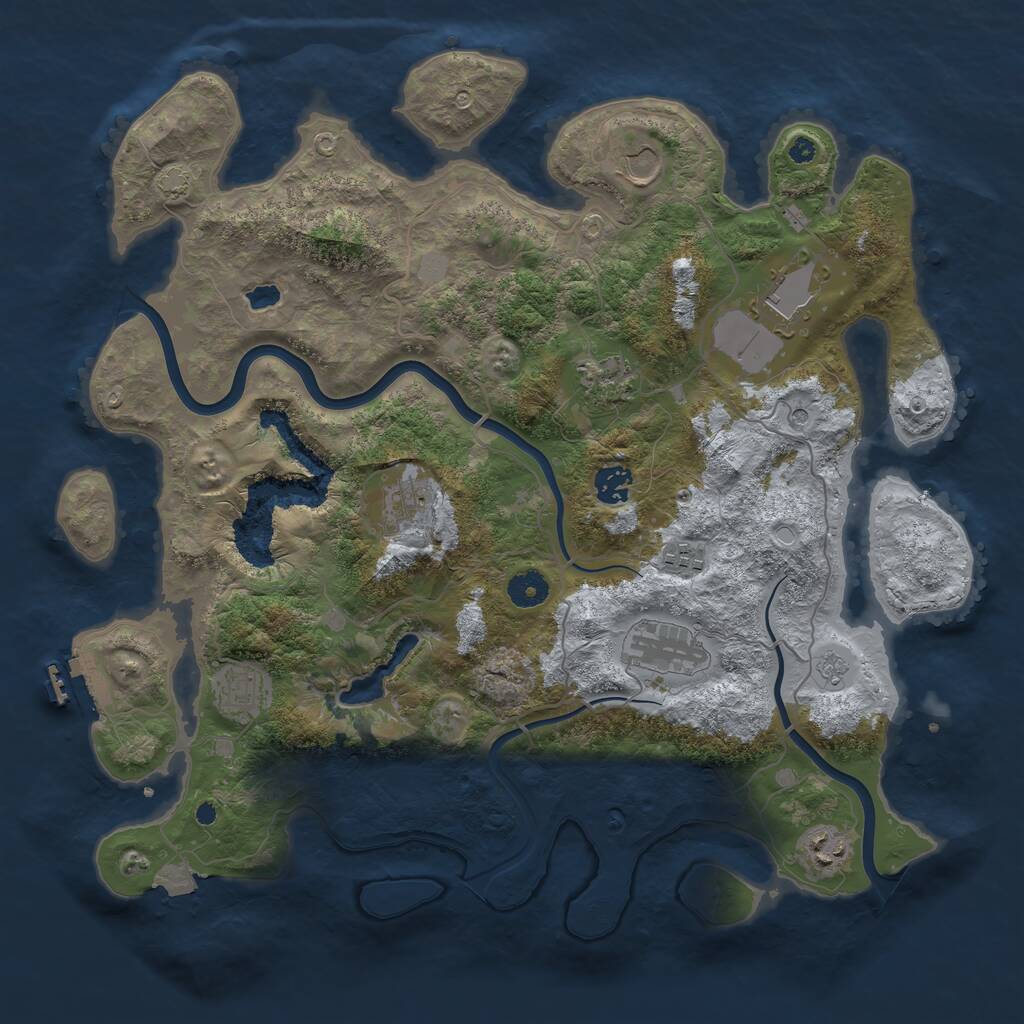 Rust Map: Procedural Map, Size: 4000, Seed: 606881768, 14 Monuments