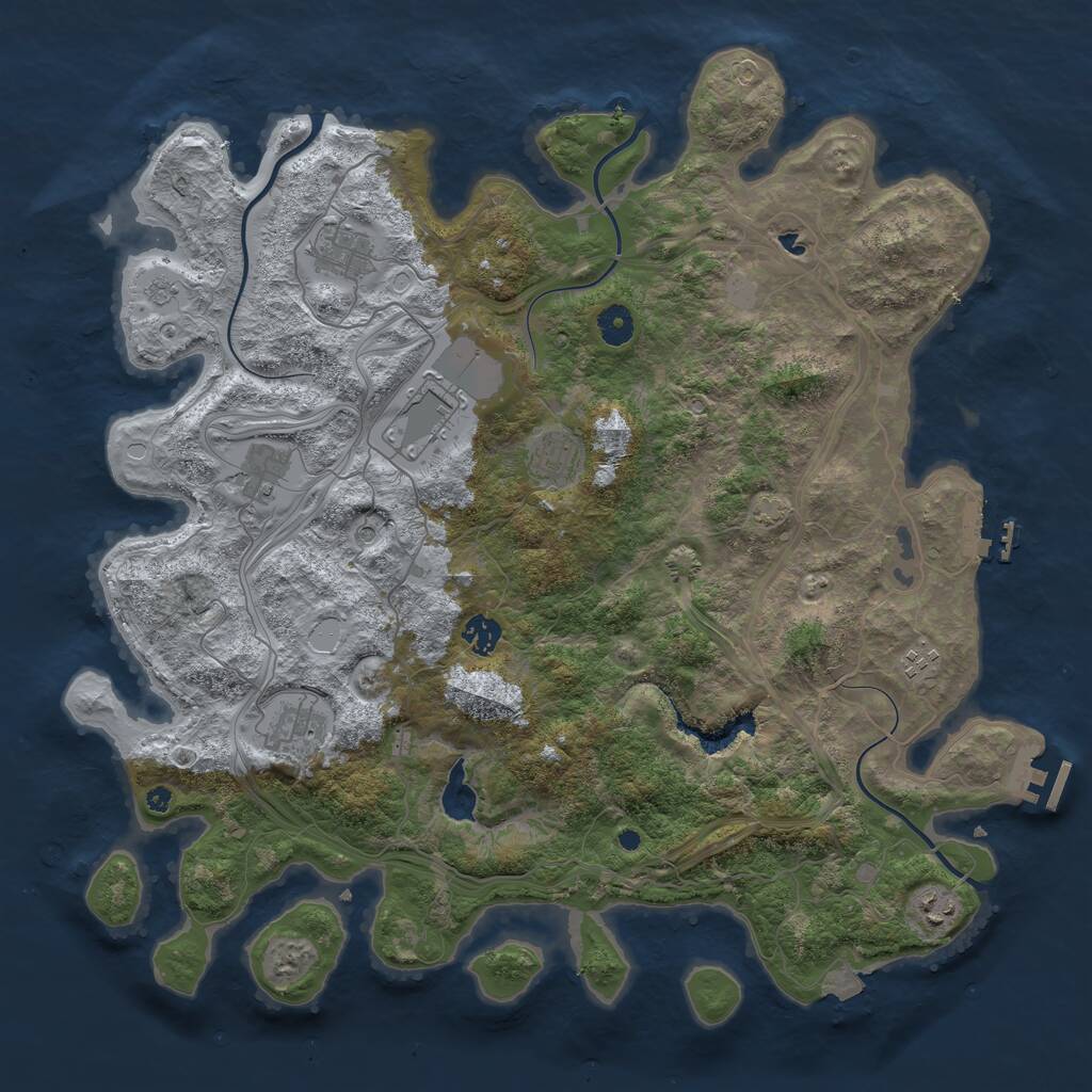 Rust Map: Procedural Map, Size: 4300, Seed: 23111927, 14 Monuments