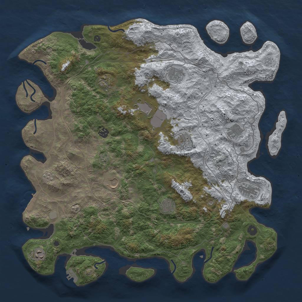 Rust Map: Procedural Map, Size: 4600, Seed: 4797427, 20 Monuments