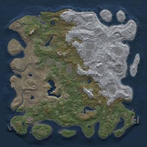 Thumbnail Rust Map: Procedural Map, Size: 4600, Seed: 4797427, 16 Monuments