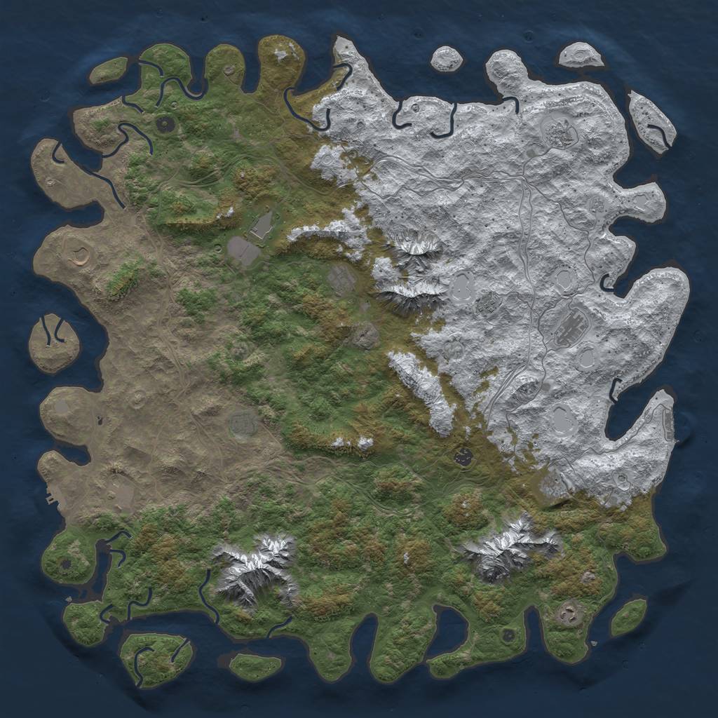 Rust Map: Procedural Map, Size: 6000, Seed: 4797427, 20 Monuments