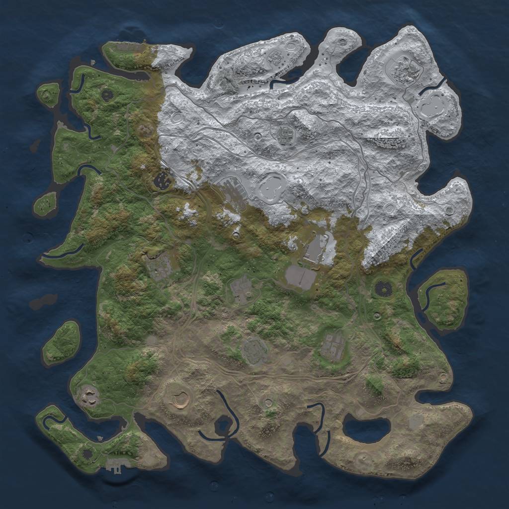 Rust Map: Procedural Map, Size: 4500, Seed: 18750500, 20 Monuments