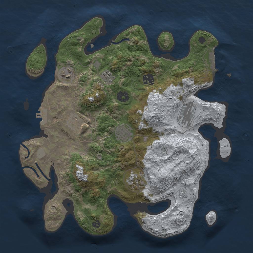 Rust Map: Procedural Map, Size: 3200, Seed: 8468226, 16 Monuments