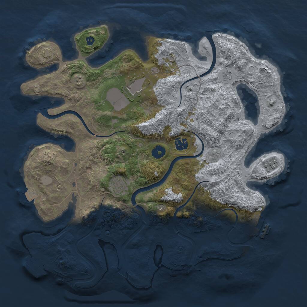 Rust Map: Procedural Map, Size: 3500, Seed: 760901976, 10 Monuments