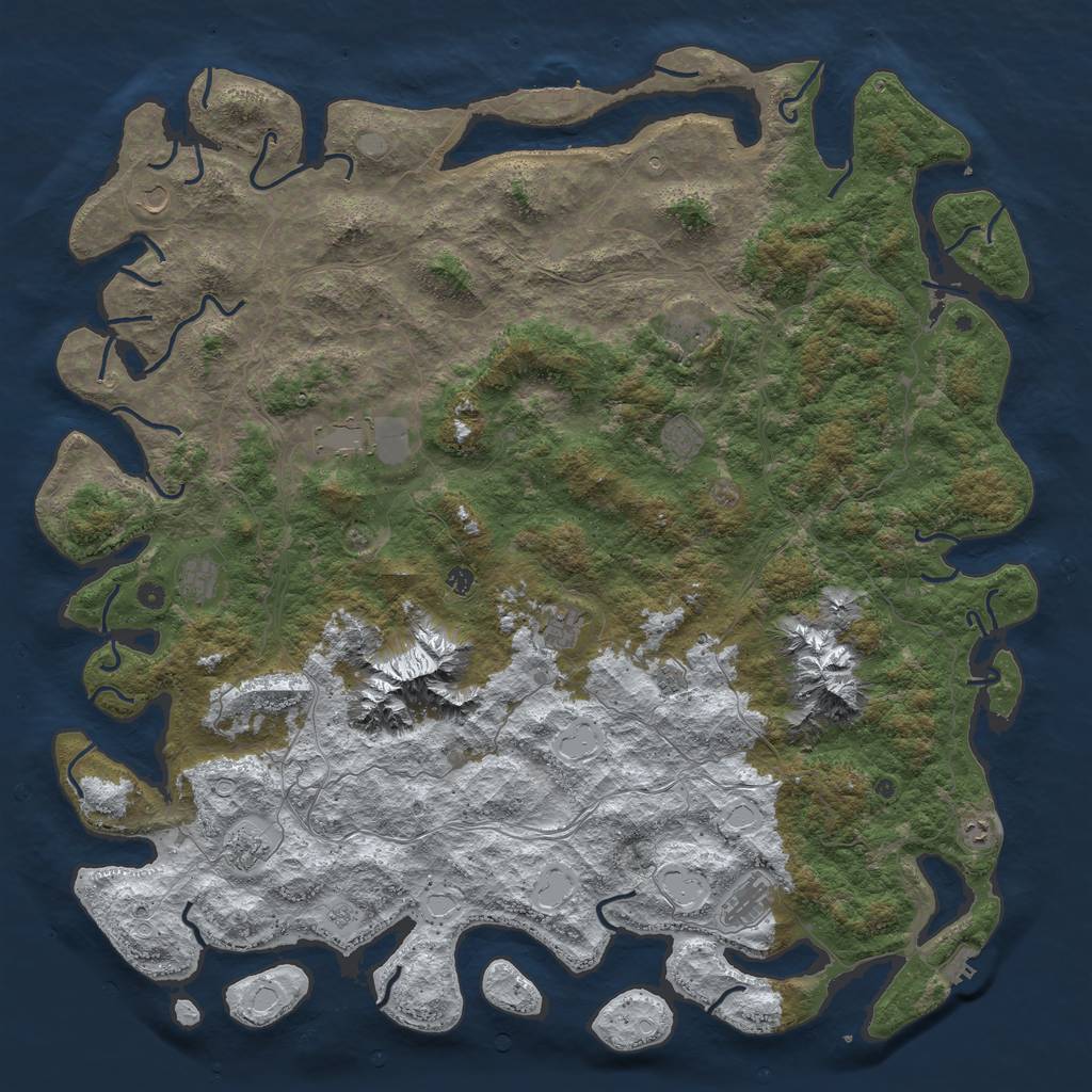 Rust Map: Procedural Map, Size: 6000, Seed: 62215, 20 Monuments