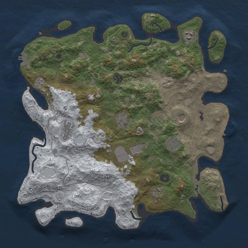 Rust Map: Procedural Map, Size: 4000, Seed: 19057, 18 Monuments