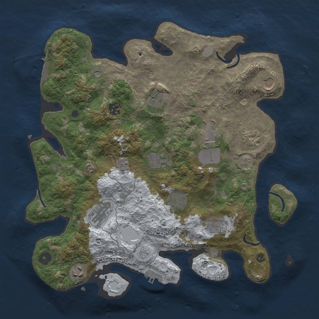 Rust Map: Procedural Map, Size: 3750, Seed: 1314581623, 20 Monuments
