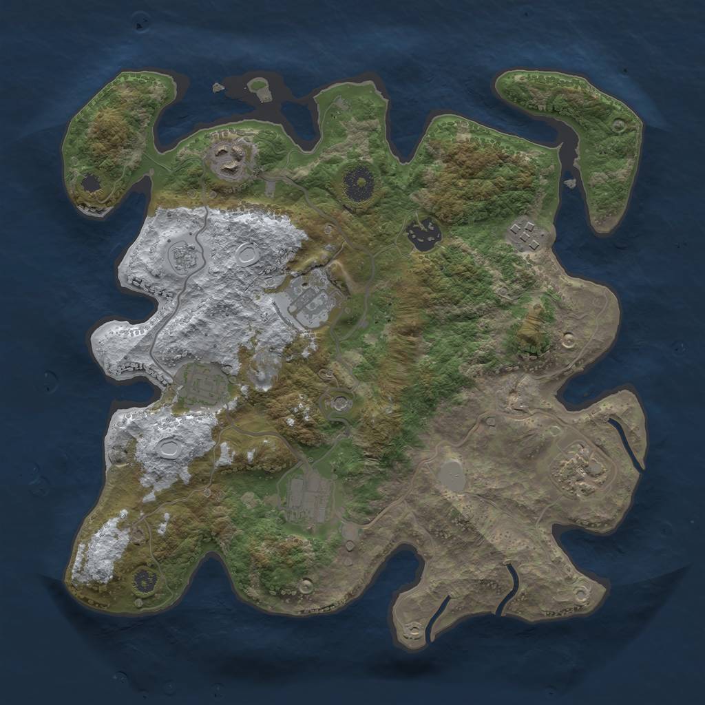 Rust Map: Procedural Map, Size: 3200, Seed: 811974318, 14 Monuments