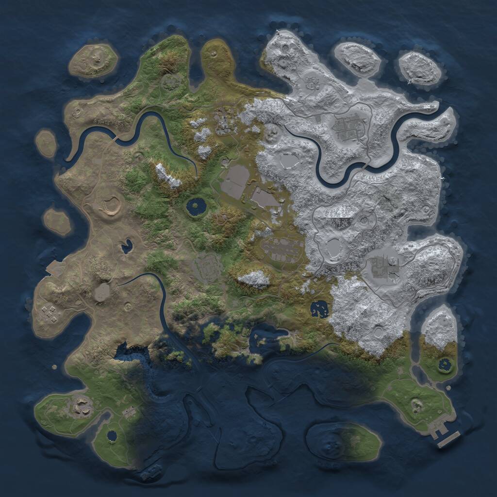 Rust Map: Procedural Map, Size: 4000, Seed: 94883828, 16 Monuments