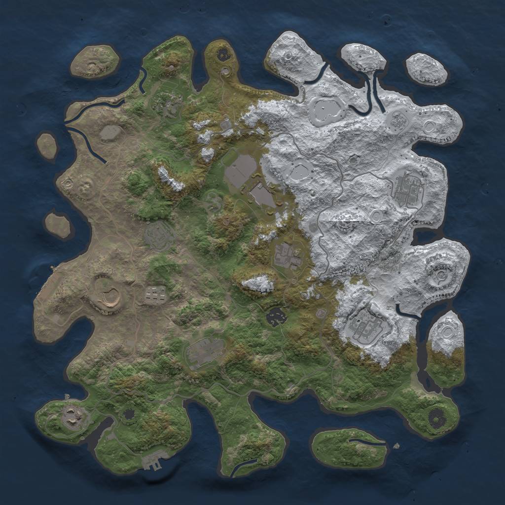 Rust Map: Procedural Map, Size: 4000, Seed: 94883828, 20 Monuments